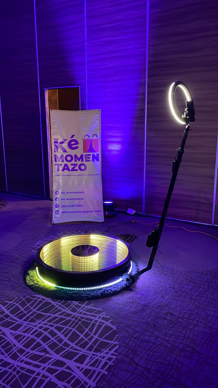 Plataforma giratoria de la cabina 360 con aro de luz LED